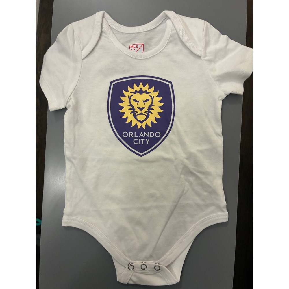MLS Orlando City SC Infant Bodysuit White Purple Gold Soccer Creeper 6 Months